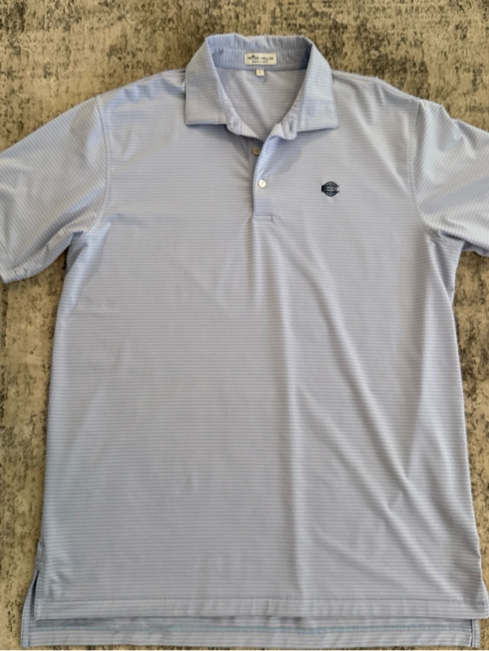 Peter Millar Light Blue Micro-Striped Polo